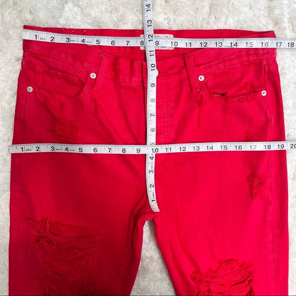 Lucky Brand Red Sienna Slim Boyfriend Jeans distressed destroyed size 6 - Picture 7 of 12